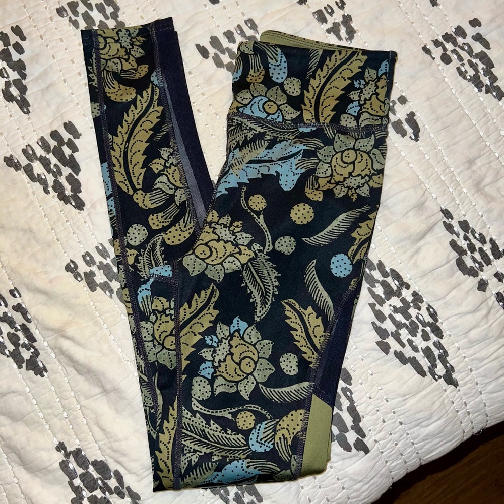 FP Movement by Free People Olive and Black Patterned Leggings